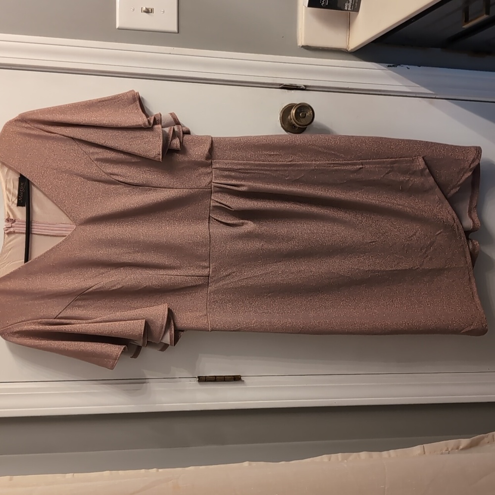 MeetJen Shimmering Pink Midi Dress XL